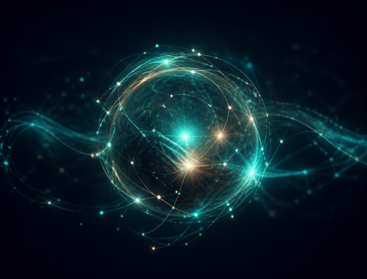 Abstract visualization of the ARIA AI network layer
